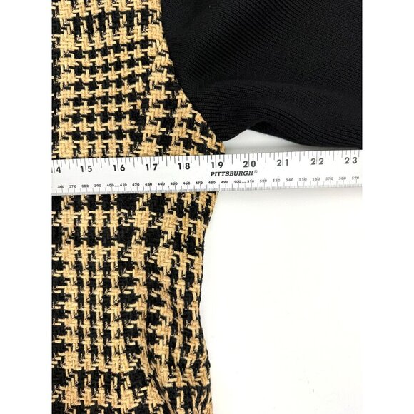 Vintage Emil Rutenburg Womens Houndstooth‎ Cardigan Jacket Black & Camel Size L - Picture 8 of 16